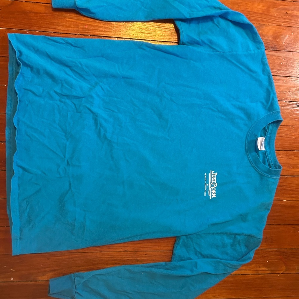 A Classic Vibrant Blue Long Sleeve Tshirt From Just Born Confectioners Size M
